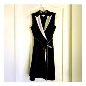 Calvin Klein Black and White Midi Dress